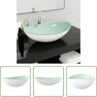 The Living Store Living Store Wastafel, hartglas, 54,5 x 35 x 15,5 cm, wit