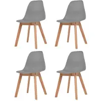 The Living Store : Eetkamerstoelen, 4 stuks, grijs, kunststof