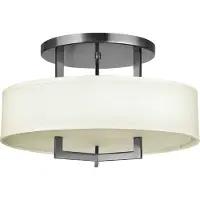 HINKLEY Elstead Hampton plafondlamp, E27, 3-voudig, antiek nikkel