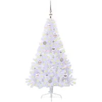 vidaXL Kunstkerstboom met 150 LED Wit 150 cm PVC en Staal