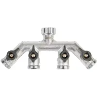 GEKA plus vierwegventiel buitendraad 4x3/4 inch moerdraad 3/4 inch