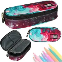 Pricenet Een beklede pennenhouder Nebula met een interne klep, een ritsvak en een ergonomische handgreep
