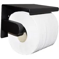 Mueller toiletrolhouder met planchet 304-RVS mat zwart