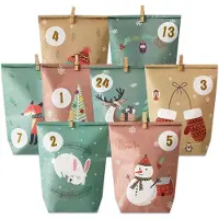 Sonstiges Adventskalender om zelf te vullen, met 24 cadeautasjes en nummerstickers, voor een zelfgemaakte kerstkalender