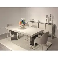 AEA Moderne witte eettafel, luxueuze keukentafels, stevige houten tafel
