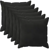 vidaXL Kussensloop 6 st HOUTEN Zwart 70 x 70 cm Fluweel