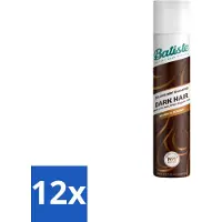 Batiste – Donkerbruin – Droogshampoo – Speciaal voor donkerbruin haar – Verfrist en geeft volume – 200 ml - Voordeelverpakking - 12 stuks
