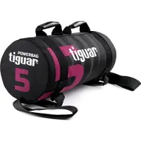Tiguar Powerbag 5 kg V3 – Zandzak voor krachttraining en fitness, versterkt, waterdicht, antislip, met schuimvulling, 54 cm lang, 22 cm diameter, ideaal voor functionele training