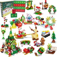 Merkloos Solidchoice - Adventskalender met 24 Dagen Bouw Blokken voor Kerstmis