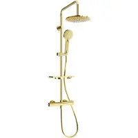 Mexen KT40 opbouwdoucheset met regendouche en thermostatische kraan, goud - 771504093-50