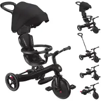 Globber Driewieler - Trike 4 in 1 in Black - zwart - 4in1 converteerbaar - met duwstang - vanaf 10 maanden tot 5 jaar