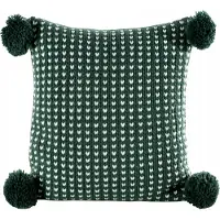 Eurofirany Kerst Sierkussenhoes Pompon Groen-Wit 45x45 cm