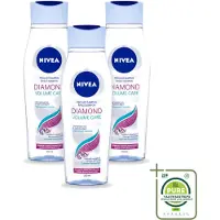 Nivea 3 x - Diamond Volume Care Shampoo - 250 ml - Grootverpakking - Vaatwasstrips - Volume Haar - Glans Haar - Diamantpoeder - Verzorging Haar - Natuurlijke Glans