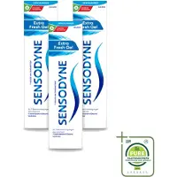 Sensodyne 3 x – Tandpasta – Extra Fresh Gel – 75 ml - Grootverpakking - Vaatwasstrips - Gevoelige Tanden - Mondgevoel - Tandpasta - Frisheid - Tandgevoeligheid