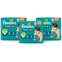Pampers 3 x – Luiers – Baby-Dry Maat 3 (6-10 kg) – 34 Luiers - Voordeelverpakking - 3 stuks