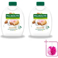 Palmolive 2 x - Amandelmelk - Handzeep Navulling - Zacht & Hydraterend - 300 ml - Bulkverpakking - Handzeep navulling - Douchemop - Melk en amandelextract