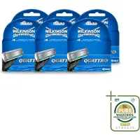 Wilkinson 6 x - Navulmesjes Quattro - Met Precisietrimmer - 4 scheermesjes - Wasstrips - Scheermesjes - Navulmesjes - Precisietrimmer - Titaniumcoating - Huidvriendelijk