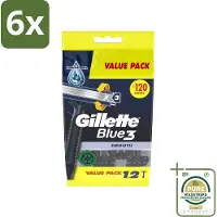 Gillette - Blue 3 Smooth - Wegwerpscheermesjes - Comfortabele scheerbeurt - 6 Scheermesjes - Voordeelverpakking - 6 stuks - Scheerbeurt - Scherpe mesjes