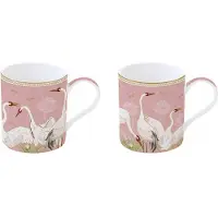 Easy life 2x Porseleinen Mokken 350 ml DANCING HERONS - Stijlvol Cadeau