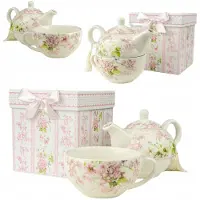 Captain Mike Porseleinen Theeservies: Mok & Theepot in Decoratieve Doos