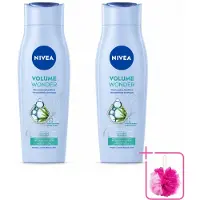 Nivea 2 x - Shampoo - Volumeverzorging - Versterkend - Gezonde Zorg - 250 ml - Bulkverpakking - Haarvolume - Douchemop - Haarkracht