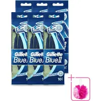 Gillette 6 x - Blue 2 - Wegwerpscheermesjes - Chromium Coating - 10 Scheermesjes - Bulkverpakking - Scheermesje - Douchemop - Wegwerpscheermesje