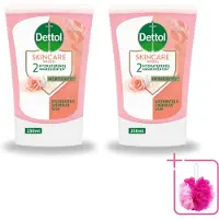 Dettol 2 x - Wasgel Navulling - Skincare - Rozenwater & Sheaboter - 250 ml - Bulkverpakking - Handen reinigen - Douchemop - Antibacteriële wasgel