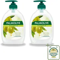 Palmolive 2 x - Milk & Olive - Handzeep Met Pomp - Verzorgend & Mild - 500 ml - Wasstrips - Handzeep - Melk En Olijf - Verzorgende Handzeep - Mild Handzeep - Handzeep Met Pomp