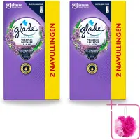 Glade 2 x - Touch & Fresh Navulling - Tranquil Lavender & Aloë - 2 × 10 ml - Bulkverpakking - Geur - Douchemop - Ontspanning