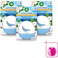 Air Wick 3 x – Luchtverfrisser – Deco Sphere Katoen – 75 ml - Bulkverpakking - Luchtverfrisser - Douchemop - Katoen geur