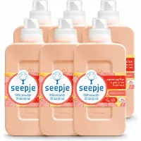 Seepje 6 x - Wasverzachter - Verzorgt en Verfrist - Sandelhout en Perzik - 30 Wasbeurten - 750 ml - Voordeelverpakking - 6 stuks