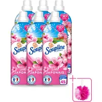 Soupline 6 x – Wasverzachter – Japanse Tuin – 950 ml - Bulkverpakking - Wasverzachter - Douchemop - Zachte wasgoed