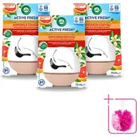 Air Wick 3 x Decosphere - Luchtverfrisser - Grapefruit & Oranjebloessem - 75g - Bulkverpakking - Luchtverfrisser - Douchemop - Frisse geur