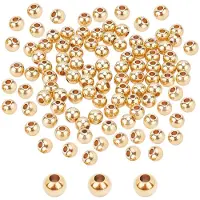 OEM Ronde metalen afstandshulzen - 14 karaat verguld messing - Geschikt voor sieradenproductie en doe-het-zelf projecten - 150 stuks, diameter 6 mm