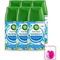 Air Wick 6 x – Navulling – Freshmatic Pure Lentedauw – 250 ml - Bulkverpakking - Lentedauw - Douchemop - Geur