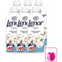 Lenor 6 x Light - Wasverzachter - Katoen Fris - Fris & Zacht - 40 Wasbeurten - Bulkverpakking - Wasverzachter katoen - Douchemop - Wasverzachter katoen fris