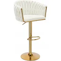 Gockowiak Luxe Bar Kruk Cofton Gold - Crème Wit - Verstelbaar & Comfortabel