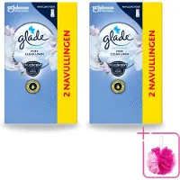 Glade 2 x - Touch & Fresh Navulling - Pure Clean Linen - 2 × 10 ml - Bulkverpakking - Navulling - Douchemop - Geur