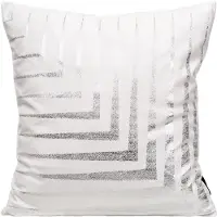 Eurofirany Decoratieve Kussenhoes 45x45 cm - Zacht Velours met Zilveren Print