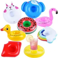 Markenlos Opblaasbare drinkhouder - Set van 8 stuks - Buitenzwembadaccessoire - Meerdere kleuren