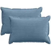 vidaXL Kussensloop 2 st HOUTEN Blauw 30 x 50 cm corduroy