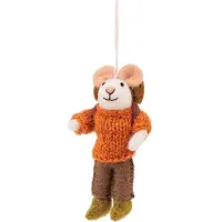 Sjaal met Verhaal Ornament Herfst Muis Wit / Oranje 6 X 5 X 13 Cm