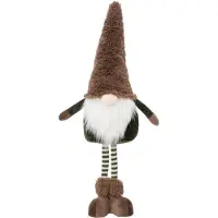 Intratuin Kerstfiguur Fluf Gnoom Staand Bruin / Wit 20 X 10 X 63 Cm