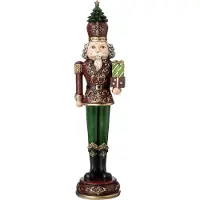 Intratuin Kerstfiguur Soldaat Met Cadeau Donkerrood / Groen 11,8 X 10,7 X 43,4 Cm
