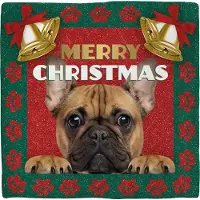 Intratuin Decoratietegel Kerst Franse Bulldog 10,5 X 10,5 Cm