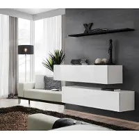 AEA Modern Garnitur Wohnwand Wand Regal Wandschrank Weiß Luxus Einrichtung Designer