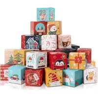 OEM Adventskalender om zelf te vullen - 24 lege vakjes om te versieren - Herbruikbare cadeauverpakkingen voor kinderen en volwassenen