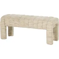 Woood Frex Bankje Gestoffeerd - Bouclé - Naturel - 48x110x43