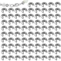 OEM Krimpperlencovertjes - 200 stuks, roestvrij staal - voor sieraden maken - 6x5x3 mm