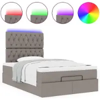 vidaXL Ottoman bed met matras en LED's 120x200cm stof taupe